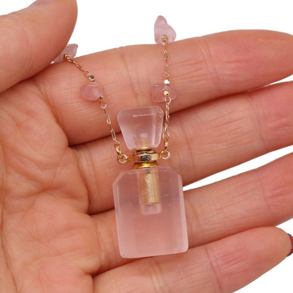 Exquisite Natural Stone Semi-Precious Stone Perfume Bottle For Diy Jewelry Fashion Exquisite Small Bottle