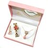 New Fashion Women's Watch Necklace Earrings Jewelry Three-piece Gift Set