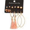 European And American Cross-Border New Tassel Earring Set Six-Piece Set