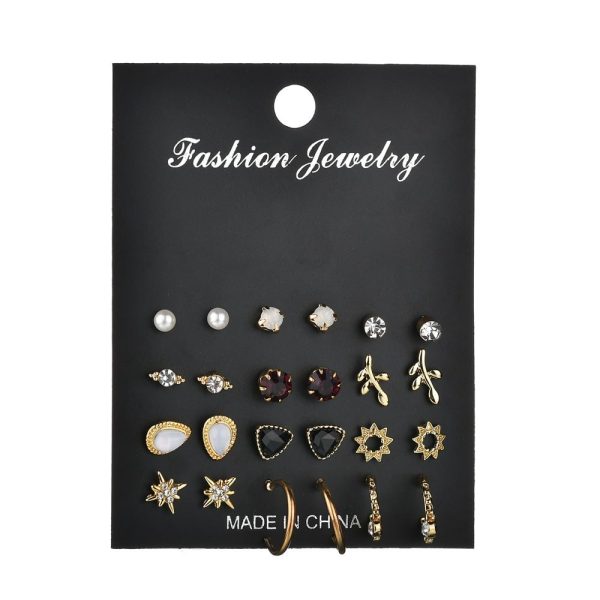 European And American Cross-Border New Tassel Earring Set Six-Piece Set