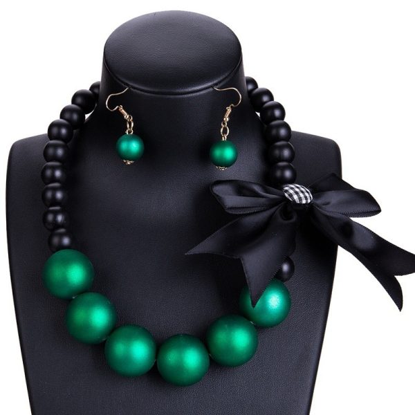 Bowknot Resin Necklace Set