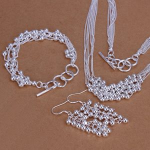 Small Wholesale Six - Line Light Beads Three - Piece Set Of Spherical Jewelry Set
