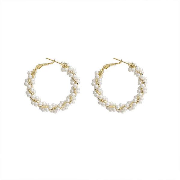Pearl Circle Earrings, Female Earrings, High-end Exaggerated Earrings, Round Earrings