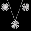 Four-leaf Flower Micro-inlaid Zirconium Earrings Set Female Jewelry Earrings Pendant