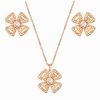 Four-leaf Flower Micro-inlaid Zirconium Earrings Set Female Jewelry Earrings Pendant