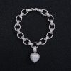 Luxury Gold Color Jewelry Set Cubic Zirconia Heart Bracelets Choker Necklace Sets For Women Wedding Bridal Jewelry Bijoux Femme