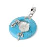 Lucky Buckle Inlaid Flower Nostalgic Stone Pendant Semi-precious Stone Jewelry Amethyst Pendant