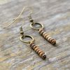 Ladies Tianshou Mountain Stone Picture Stone Bead Earrings