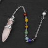 Natural Crystal Pendulum Rough Stone Seven Chakra Necklace Women's Yoga Jewelry