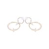 New 925 Sterling Silver Double Circle Pearl Drop Earrings For Women Fashion Elegant Gold Mosaic Zircon Earing Fashion Jewelry