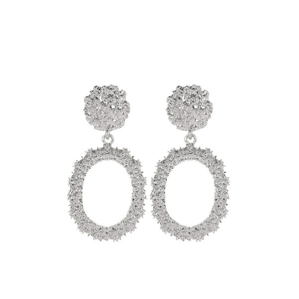 Exaggerated Circle Embossed Ladies Earrings
