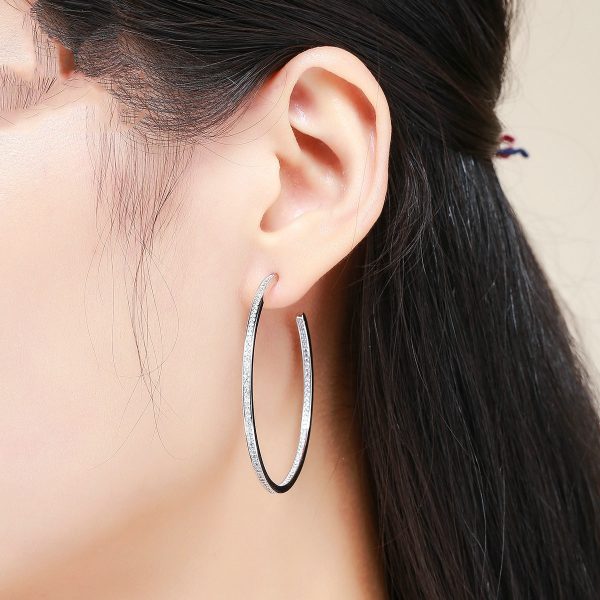 Summer Style Luminous Clearly CZ, Large Circle Hoop Earrings for Women EarRings Fashion Jewelry Valentine's Day Gift