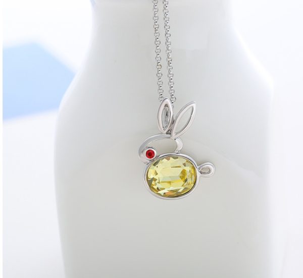 Wholesale Fashion Diamond Rabbit Necklace Stone Jewelry Multiple Pendants Necklace