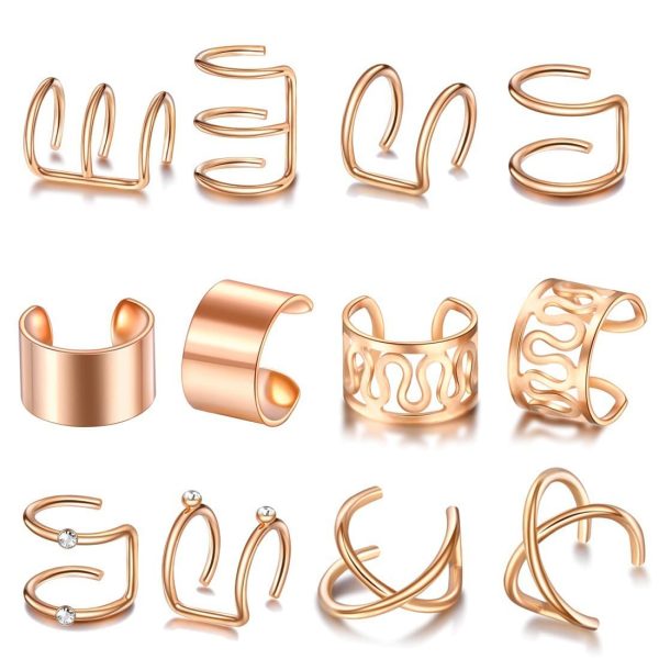 Fashion C-shaped Letter No Pierced Ear Clip Set