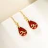 South Red Stone Drop Earrings