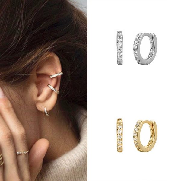 1623485445950.jpg S925 Sterling Silver Geometric Round Micro-Set Earrings