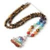 Natural Crystal Stone Seven Chakra Crushed Stone Yoga People Reiki Pendant Necklace