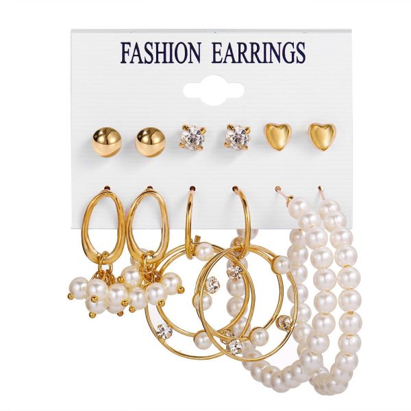 17KM Fashion Pearl Hoop Earrings Set