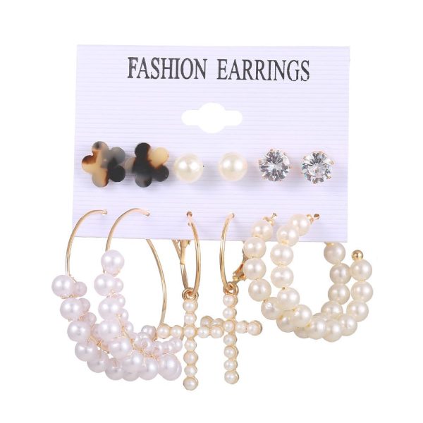 17KM Fashion Pearl Hoop Earrings Set
