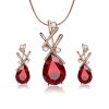 Glass Set With Rhinestone Bridal Wedding Jewelry