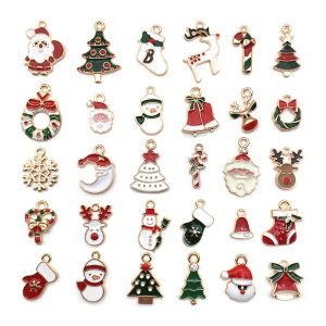 30 Christmas oil drop pendants