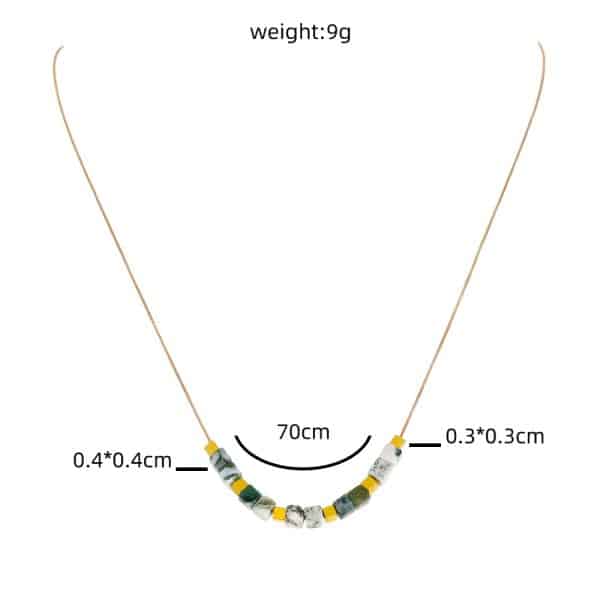Square Natural Stone Necklace