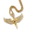 Female Versatile Retro Diamonds Angel Wings Necklace