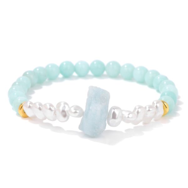 Women's Natural Imitation Sunstone Amethyst Bead Bracelet