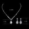 Zircon Water Drop Pendant Set Chain Bride Claw Chain Rhinestone Necklace Earrings Two Piece Set