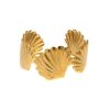 Concave-convex Scallop Wide Surface Stainless Steel Bracelet