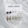 Simple Earrings 6 Pairs With Diamonds Earings Set