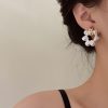 Irregular Pearl Circle Design Gold-plated Earrings For Women