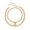 European And American Cross-border Jewelry Geometric Drop Ball U-shaped Set Clavicle Necklace