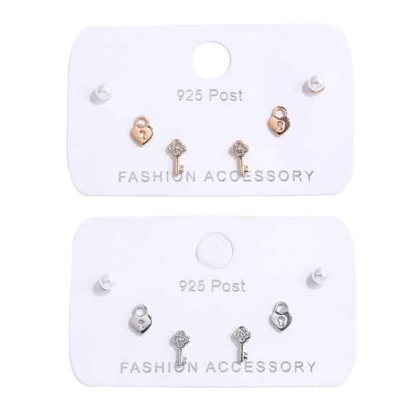 High-quality Earrings Set Small Trendy Cute Love Lock