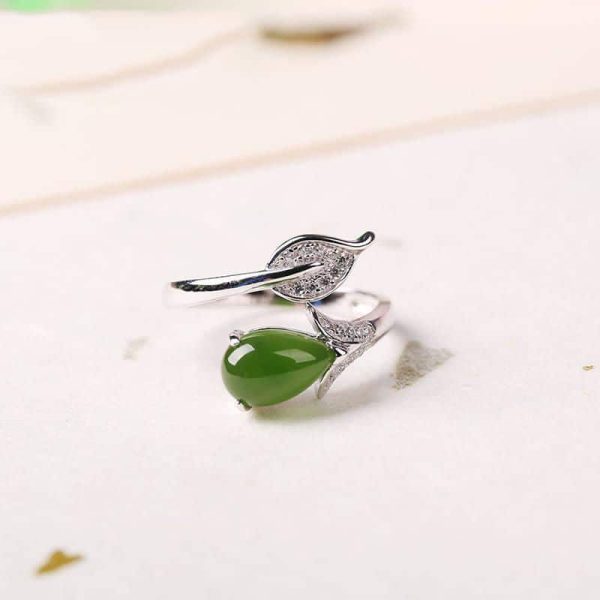 Leaf Water Drop Fashion Ring