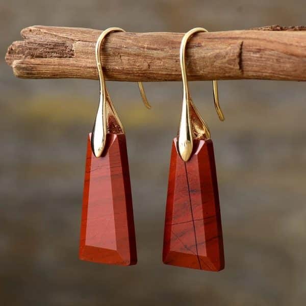 Women's Natural Stone Pendant Earrings