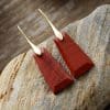 Women's Natural Stone Pendant Earrings
