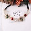 Transparent stone chain necklace