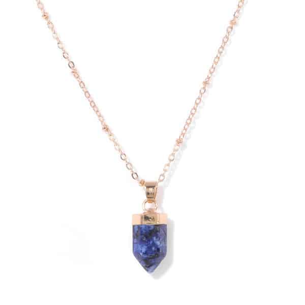 Natural Stone Pendant Necklace Women