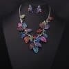 Europe and the United States big jewelry sets, color leaves, short clavicle necklace, bridal dress, female fashion accessories wholesale