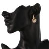 Micro-set zircon peach heart ear clip earrings