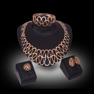 Fashion Creativity Alloy Diamond Necklace Jewelry Set