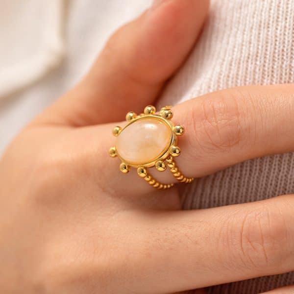 Retro Antique Natural Stone Ring