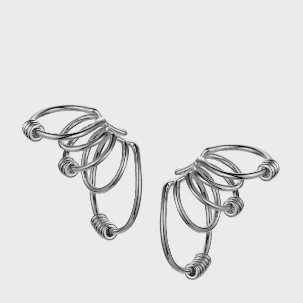 18K Gold Plating Brass Multi-Circle Line Non-pierced Ear Bone Clip Fashion Personality Earrings