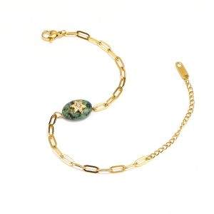 Retro Titanium Steel Plated 18K Gold Titanium Steel Bracelets Female