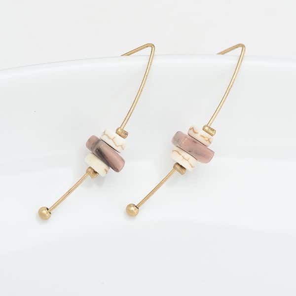 Design natural stone creative earrings