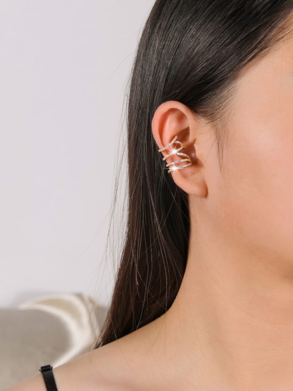 New European And American Four-circle Ear Clip Earrings