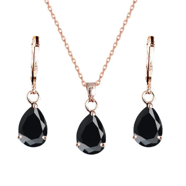 Water drop earrings necklace jewelry set
