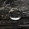 Thai Silver Handmade Mysticism Ouroboros Niche Open Couple Ring