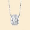 Silver Necklace Girls Moissanite Galaxy Pendant